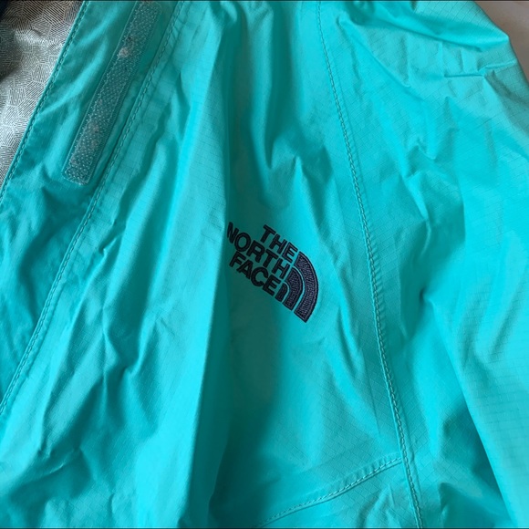 North Face Womens Teal Blue Waterproof Windbreaker - Picture 2 of 4